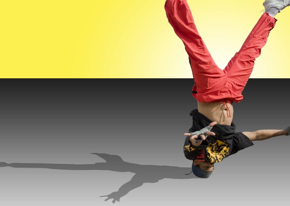 Richard Justin faisant un head spin